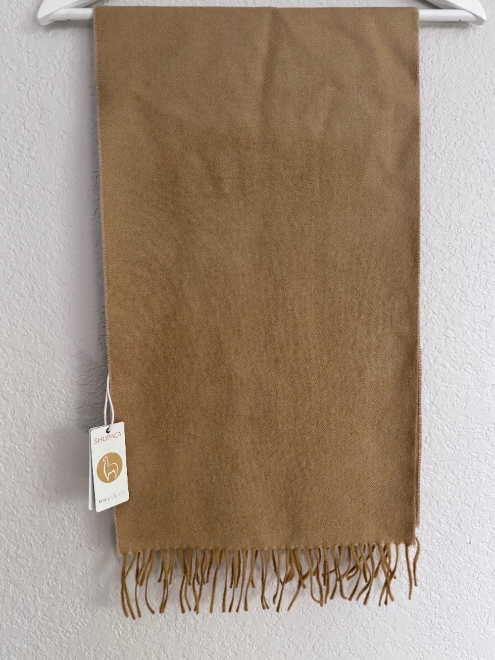 Camel/Tan Baby Alpaca Scarf - Unisex